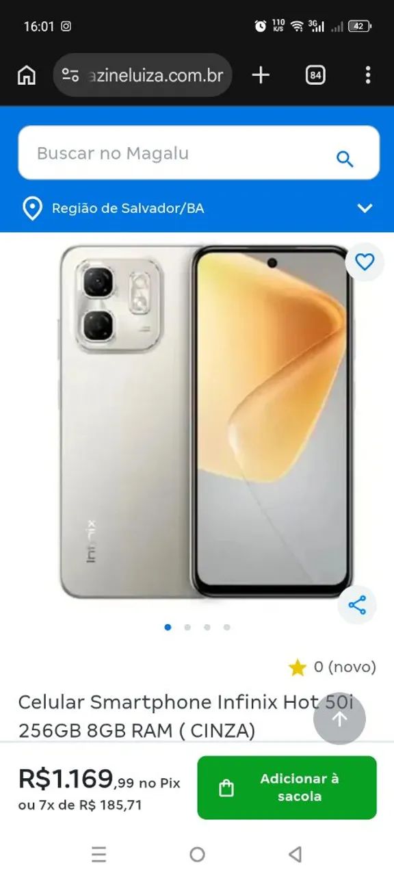 Celular em estado de novo 