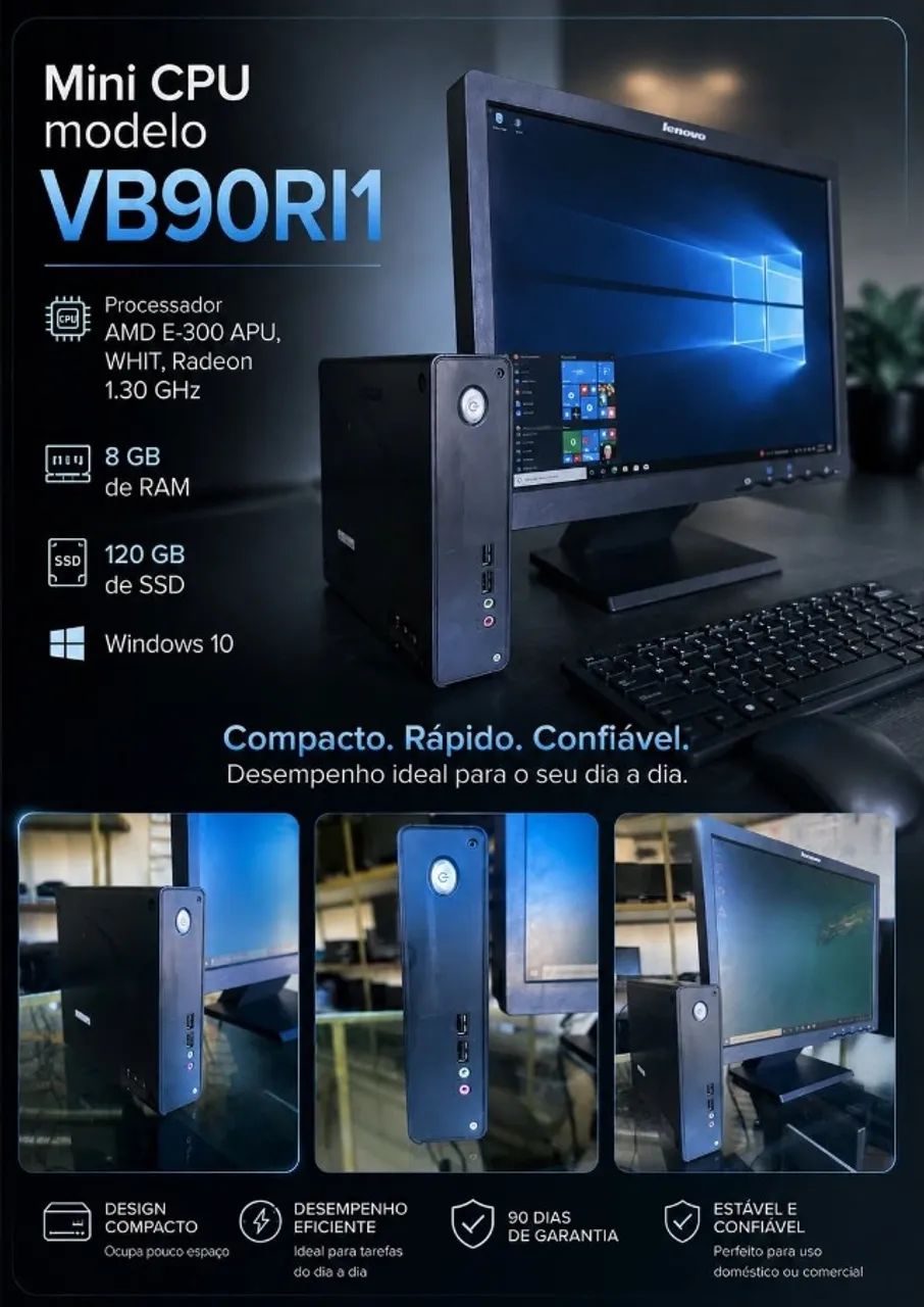 Computador Completo Mini CPU  AMD E-300 APU Whit Radeo