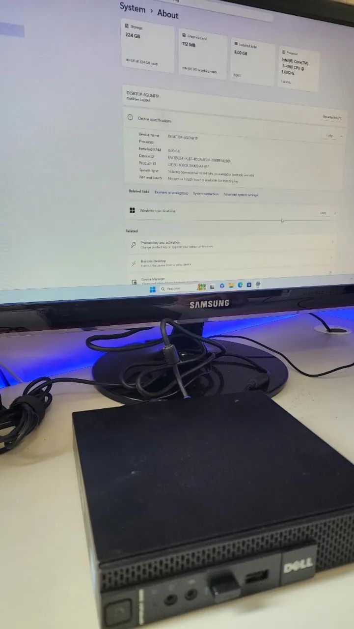 Mini Dell Optiplex 3020 - Intel i3-4160 8Gb RAM - Foto 3
