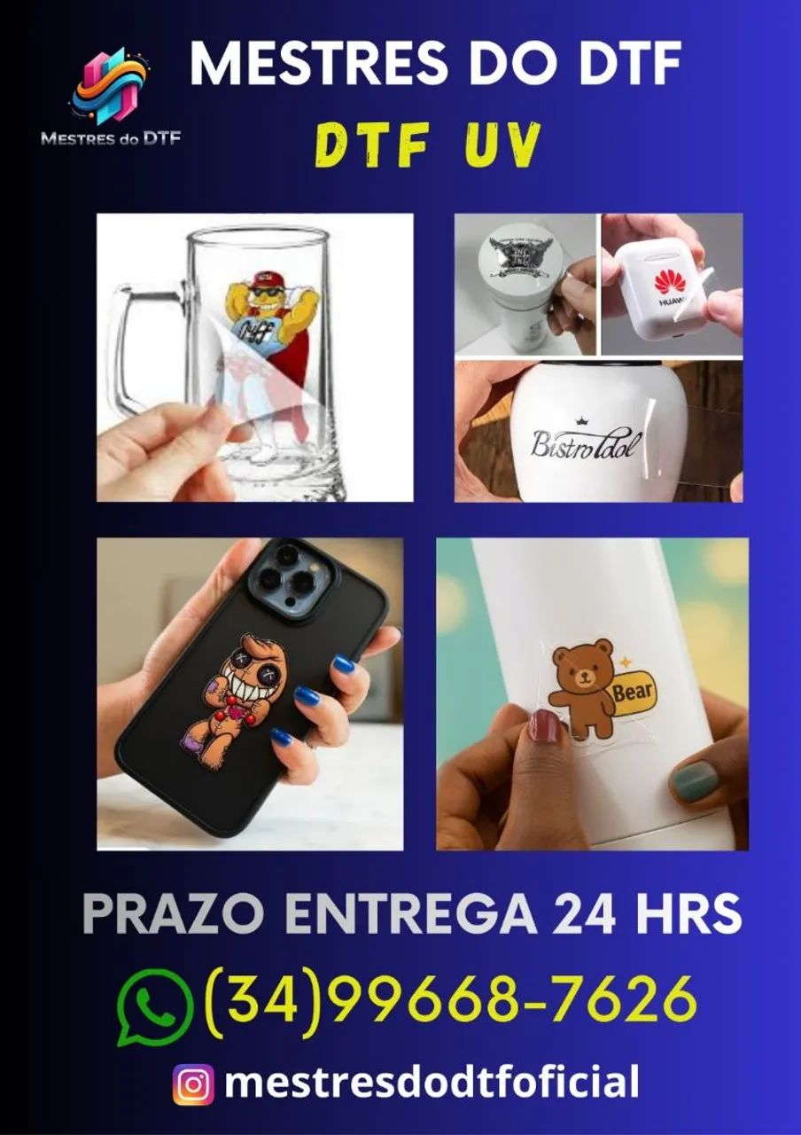 Impressão DTF UV Uberlândia 