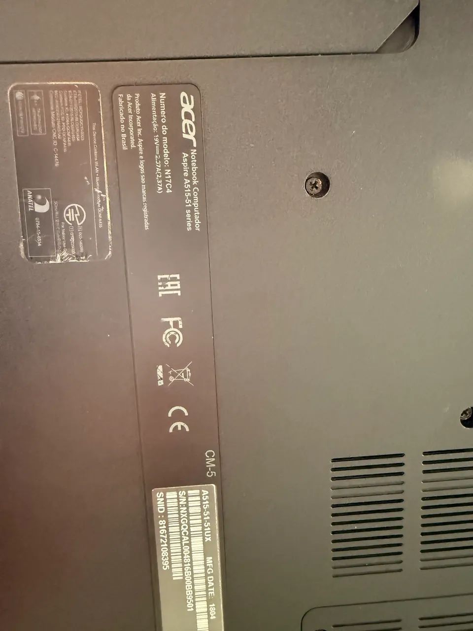 Notebook 15,6" acer aspire A515-51  - Foto 3