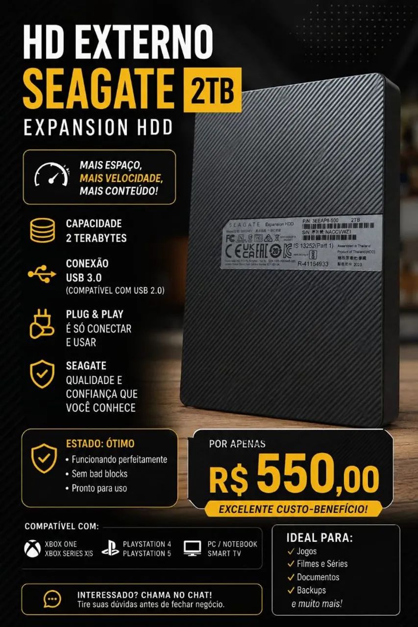 Hd Externo Seagate 2tb