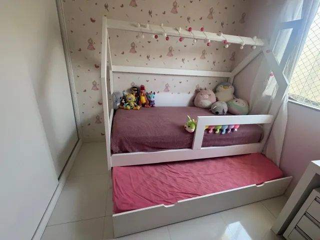 CAMA COM CAMA AUXILIAR ESTILO CASINHA EM MDF - Foto 2