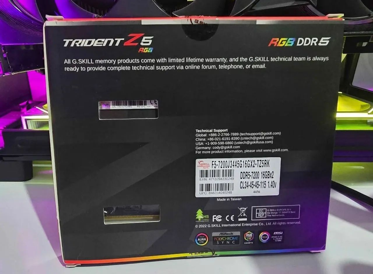 Memória RAM GSkill TridentZ DDR5 2X16 7200Mhz CL34 - Foto 3