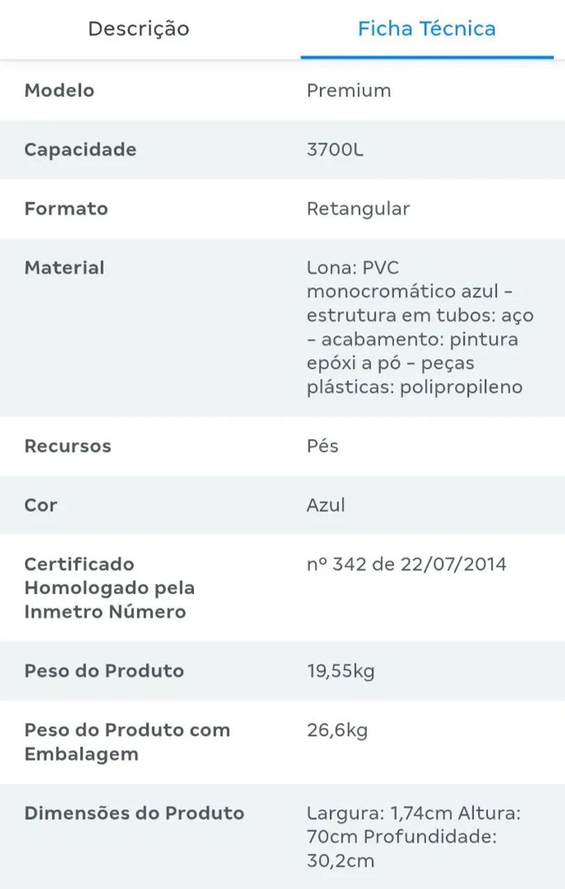 Piscina Estrutural MOR Retangular Premium 3700 litros <br><br> - Foto 5