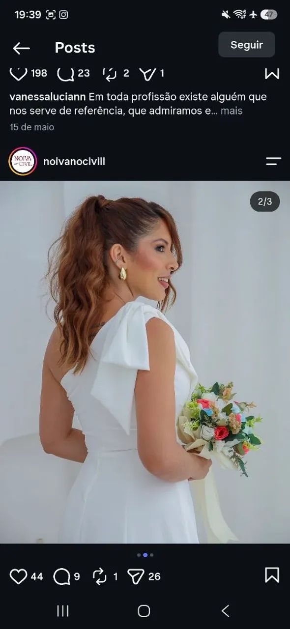 Vestido Mídi Branco - Casamento Civil - Foto 2