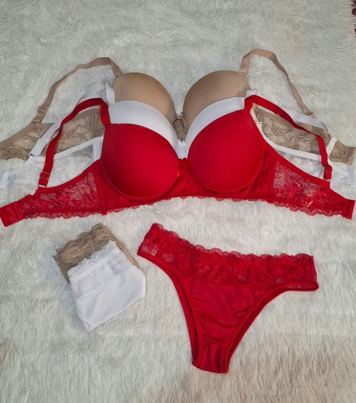 Conjunto Plus Size Rendado - Sutiã com Bojo + Calcinha - Foto 3