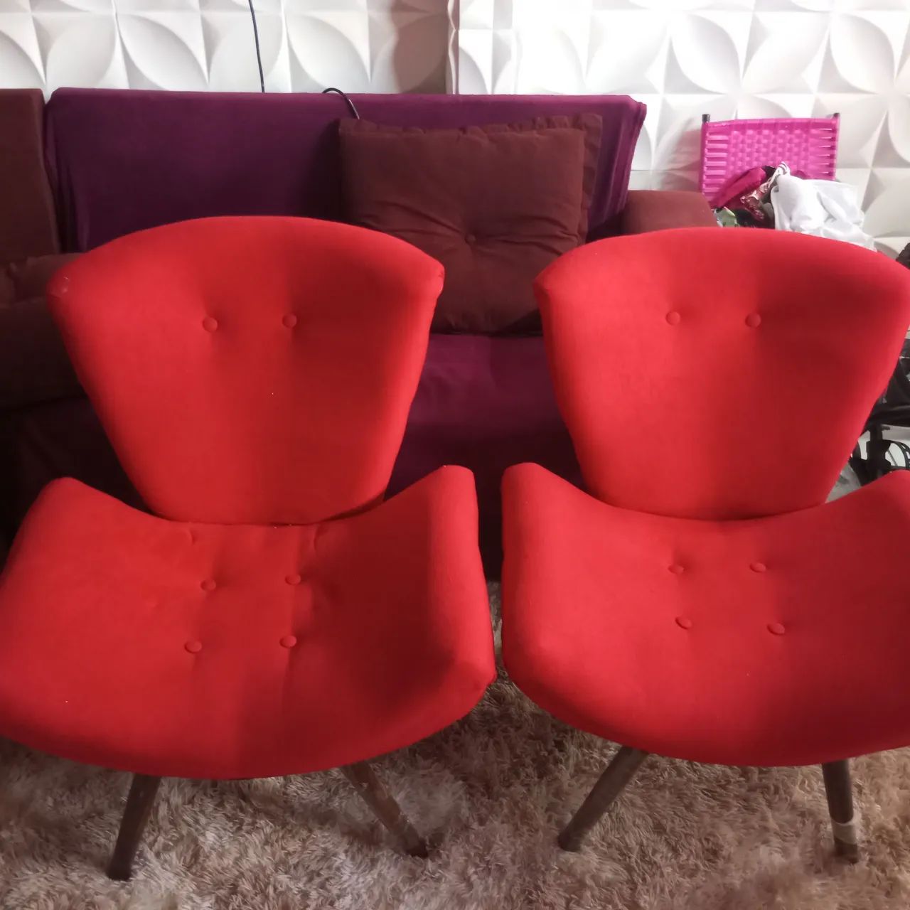 Vendo 2 poltronas vermelhas em ótimo estado.  - Foto 3