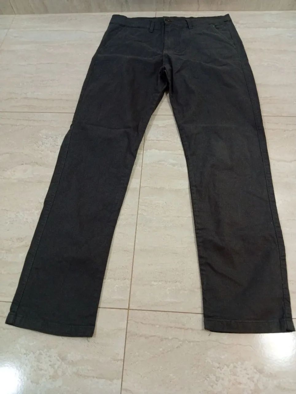 Calça Sarja Masculina Cinza 44 - Nova