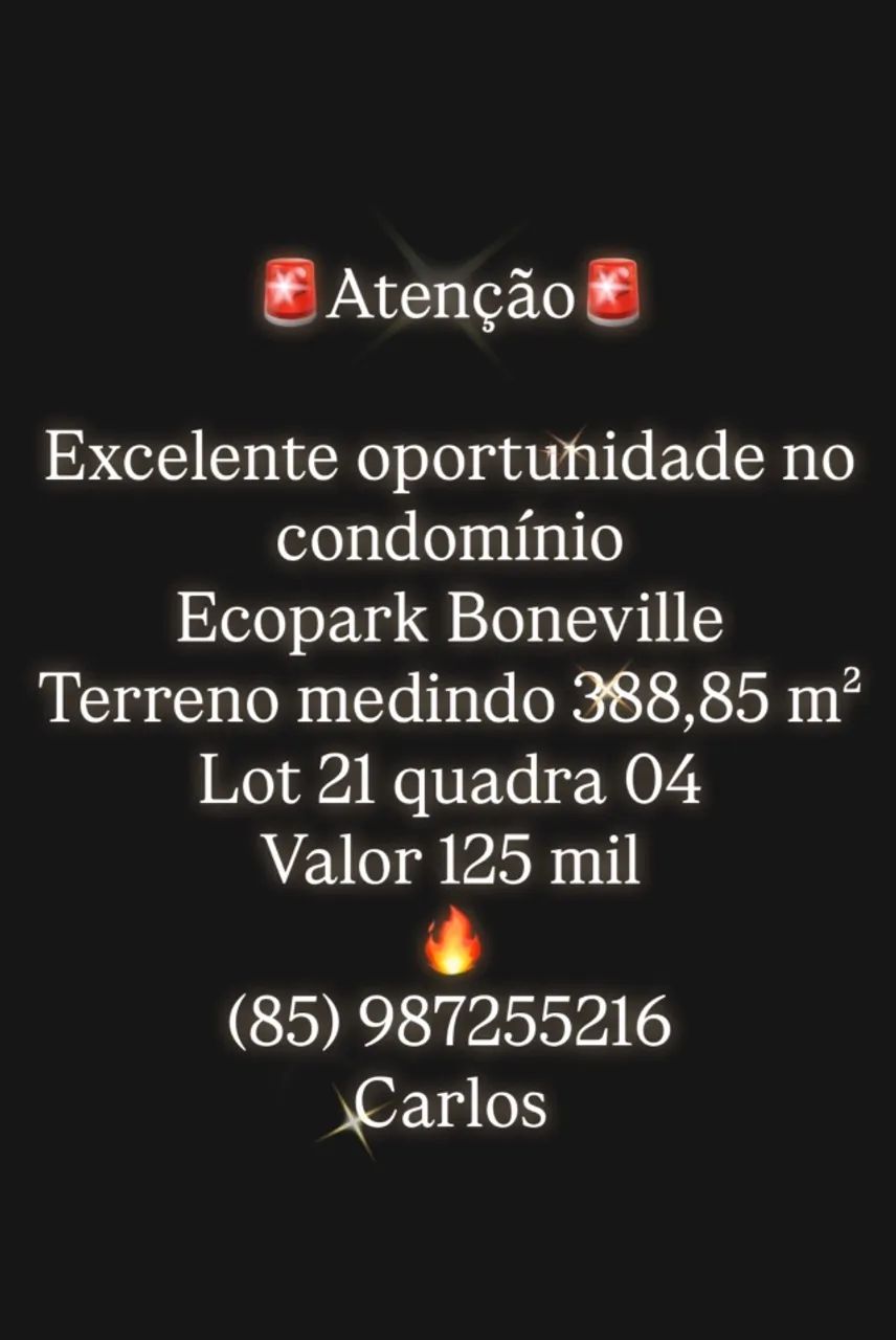 Terreno no Ecopark boneville (quitado)