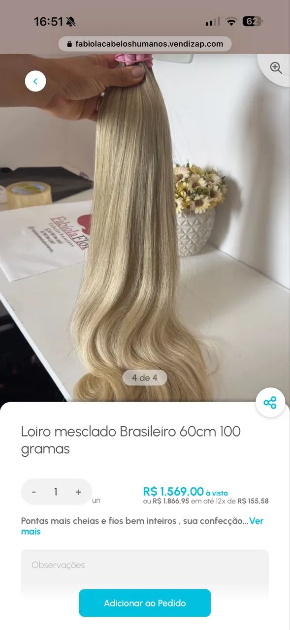 172gr mega hair brasileiro mesclado  - Foto 2