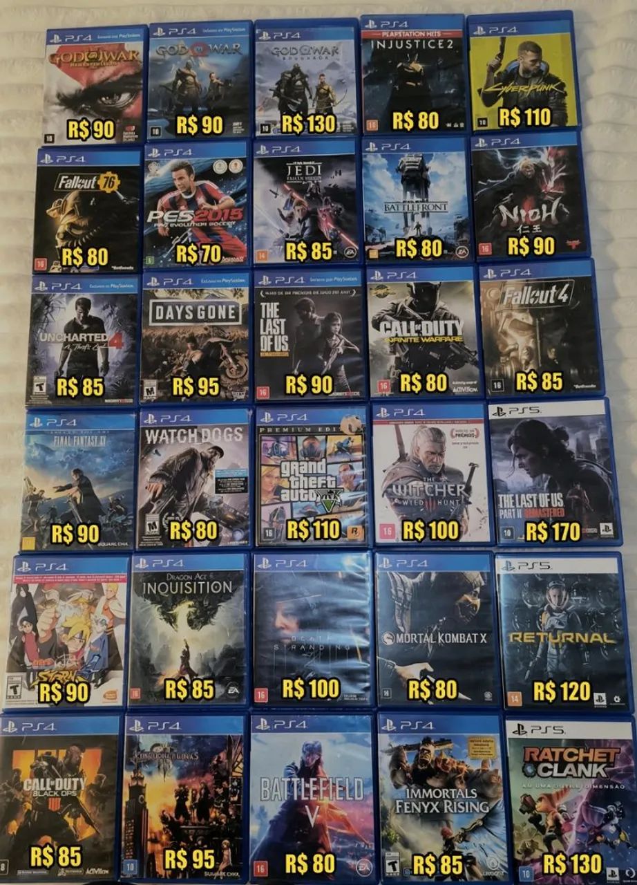 Jogos ps4 e ps5