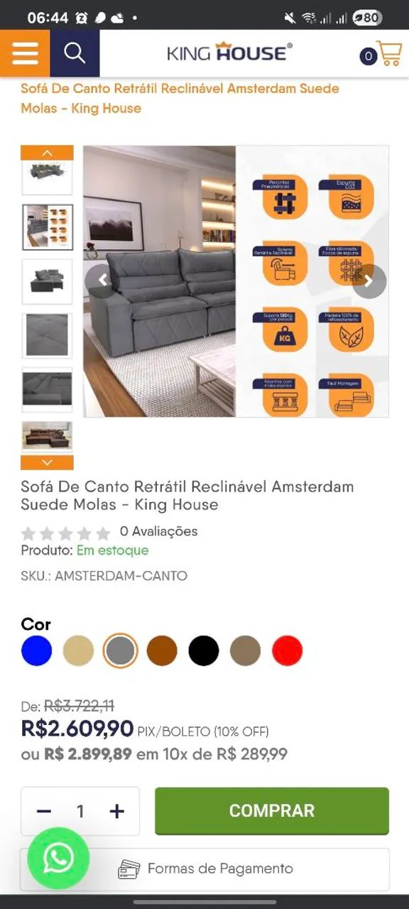 Sofa de canto Retrátil e Reclinável  - Foto 2