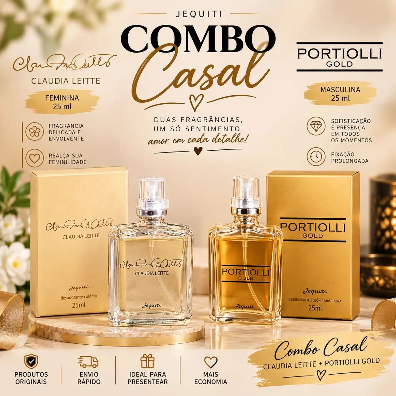 Combo Colônia Casal Miniatura 25 ML  - Foto 3