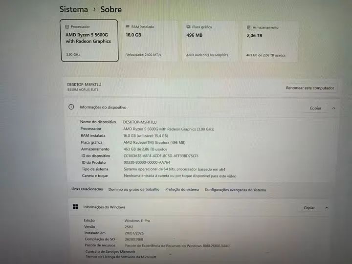 Pc gamer Completo  Ryzen 5 5600G - Foto 5