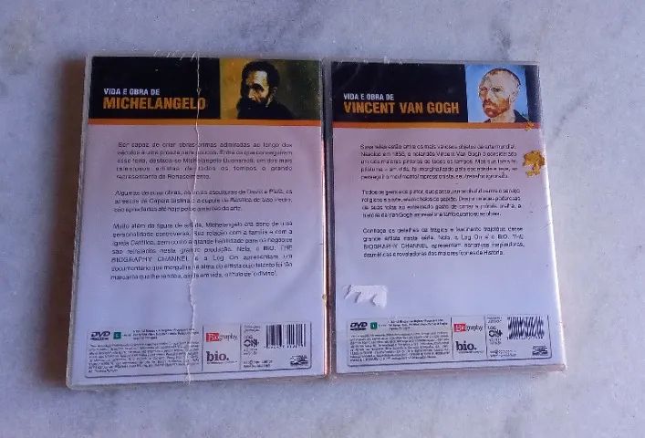 dvd original - vida e obra de vincent van gogh e michelangelo = lacrados - Foto 3