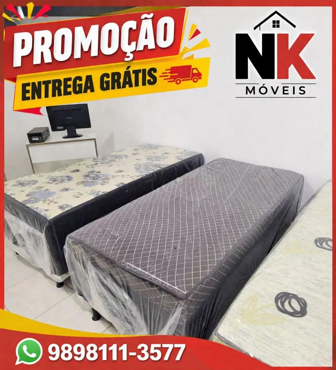 Camas box de solteiro e solteirão de espuma e molas novas, PEÇA JÁ A SUA! - Foto 3