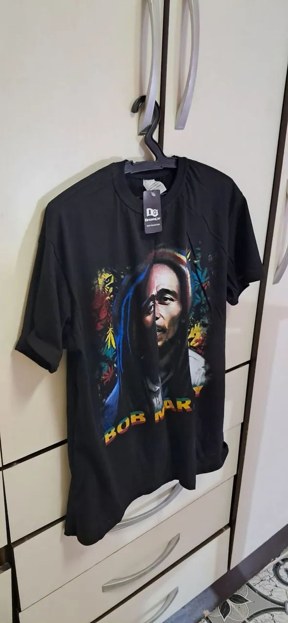 Camiseta Bob marley preta nova tamanho G - Foto 2