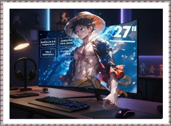 Monitor Tela Curva 27 polegadas Gaming 100hz - 1ms - Full Hd  - Foto 2