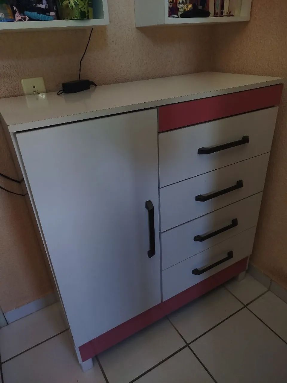 Cômoda branco/rosa - Foto 2