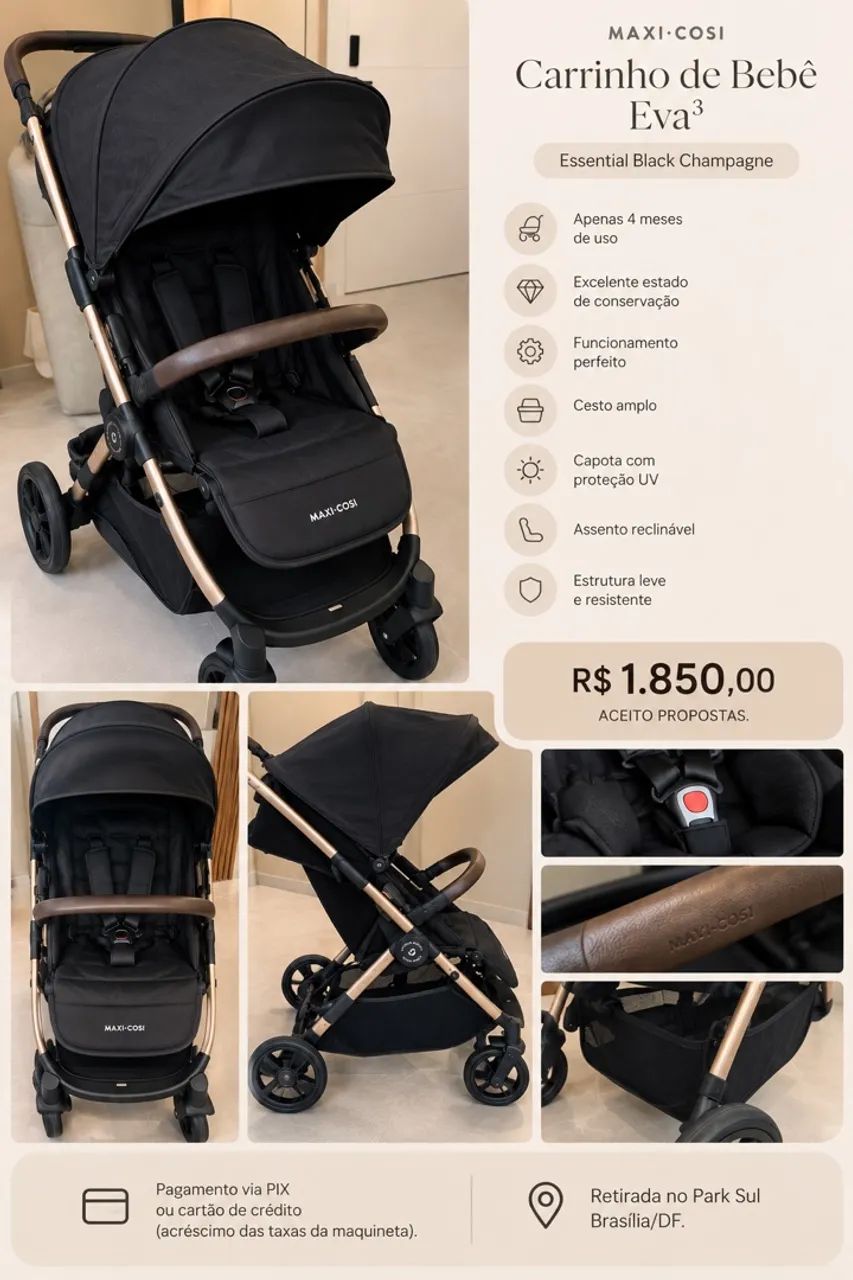 Carrinho de Bebê Maxi-Cosi Eva³ - Foto 5