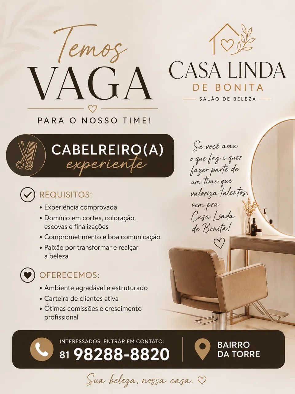 Vaga Cabelereiro (a)