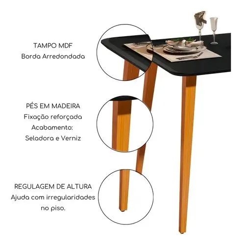Super Oferta Mesa jantar preta + 4 cadeiras - Foto 4