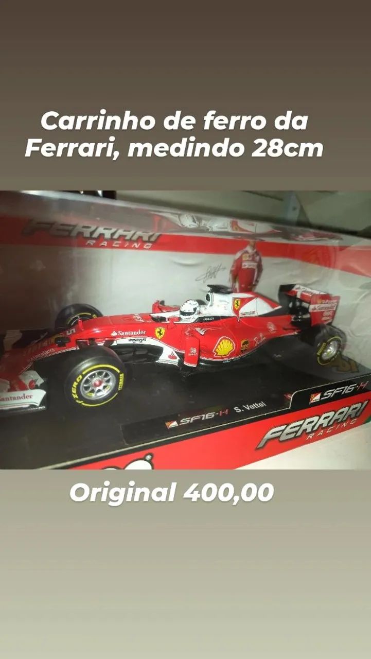 Carrinho de ferro Ferrari 28cm