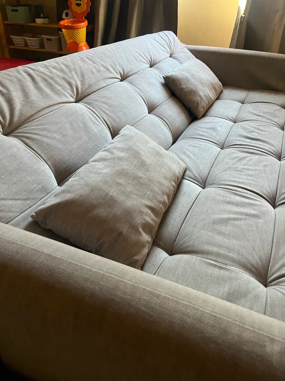 Sofá Cama Cinza com 3 Posições de Encosto Reclinável  - Foto 4