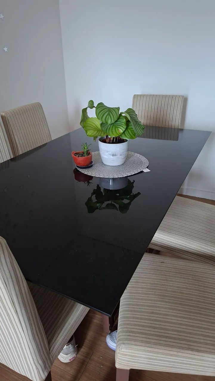 Mesa 6 Cadeiras tampo de vidro - Foto 4