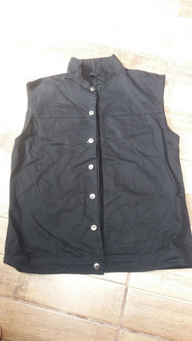 colete masculino jeans preto