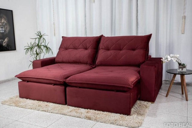 Sofá Retrátil Hug 2.50m D33 Soft Molas Ensacadas Veludo RF - Foto 5