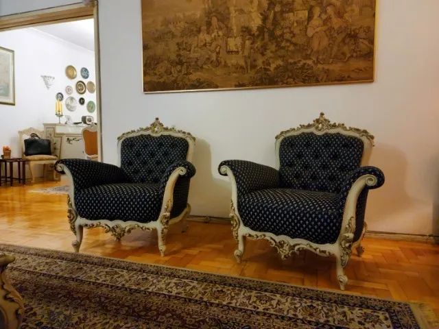Sofá Luis XV 4 lugares com 2 poltronas - Foto 4