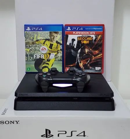 PS4 Slim 1 TERA c/ Jogos (FIFA 23, PES 23 e FIFA 21) - Videogames