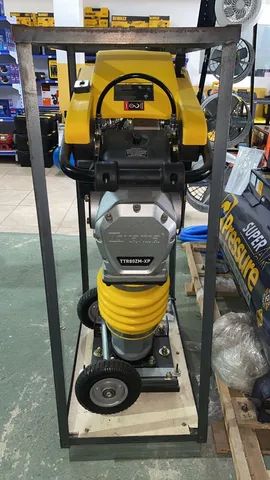 Compactador de Solo Tipo Sapo à Gasolina 4 Hp 4T com rodas Ttr80zm-xp - Foto 3