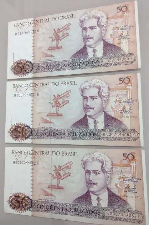 Cédulas antigas de 50 cruzados