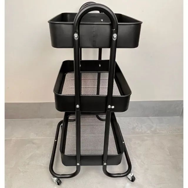 Carrinho Organizador Multiuso 3 prateleiras Berlim com rodinhas e freio - Foto 5