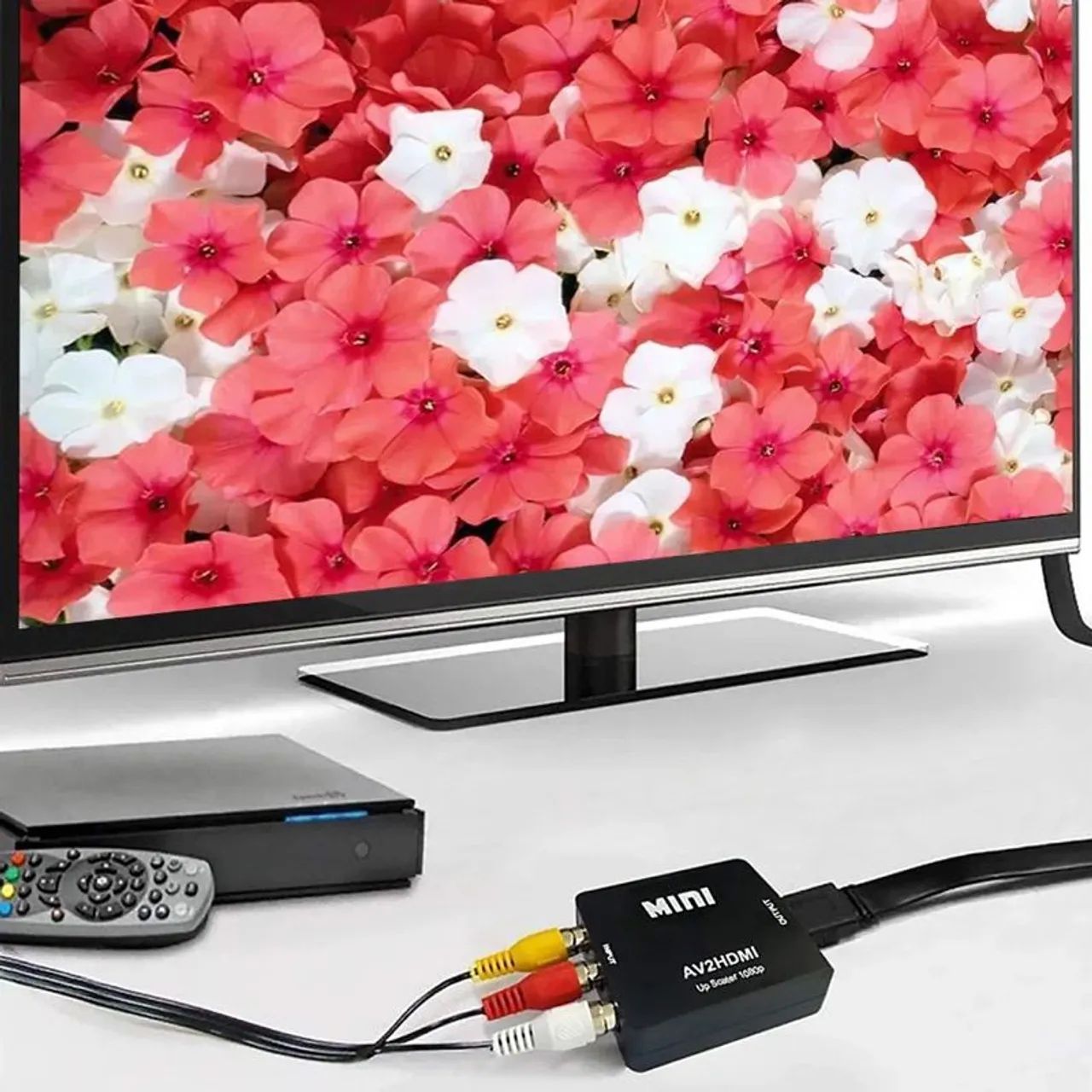 Conversor Av 3 Rca Para Hdmi Adaptador Vídeo Áudio Composto - Foto 3
