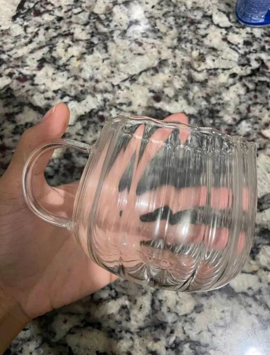 Xícara de vidro borossilicato 400ml - Foto 2
