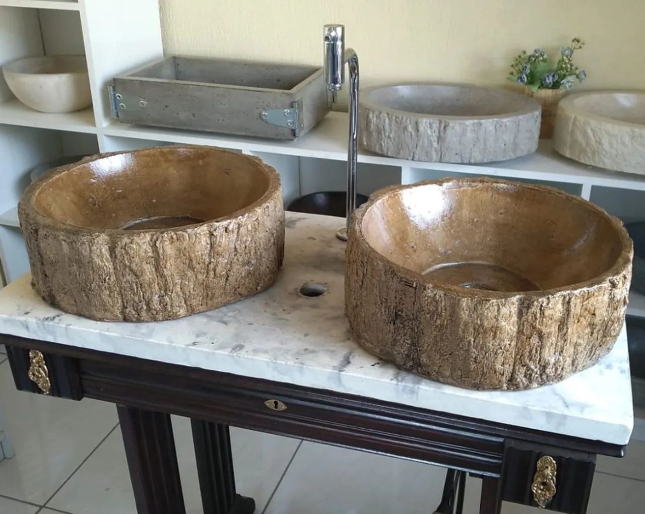 Cubas de Pedra para Banheiro - Estilo Rústico