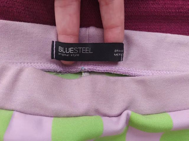 Saia estampada a quadros verde-rosa Blue Steel - Foto 3