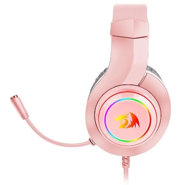 Headset Gamer Redragon Hylas Pink Led RGB P2 C/ Adaptador P3 - WZetta - Foto 2