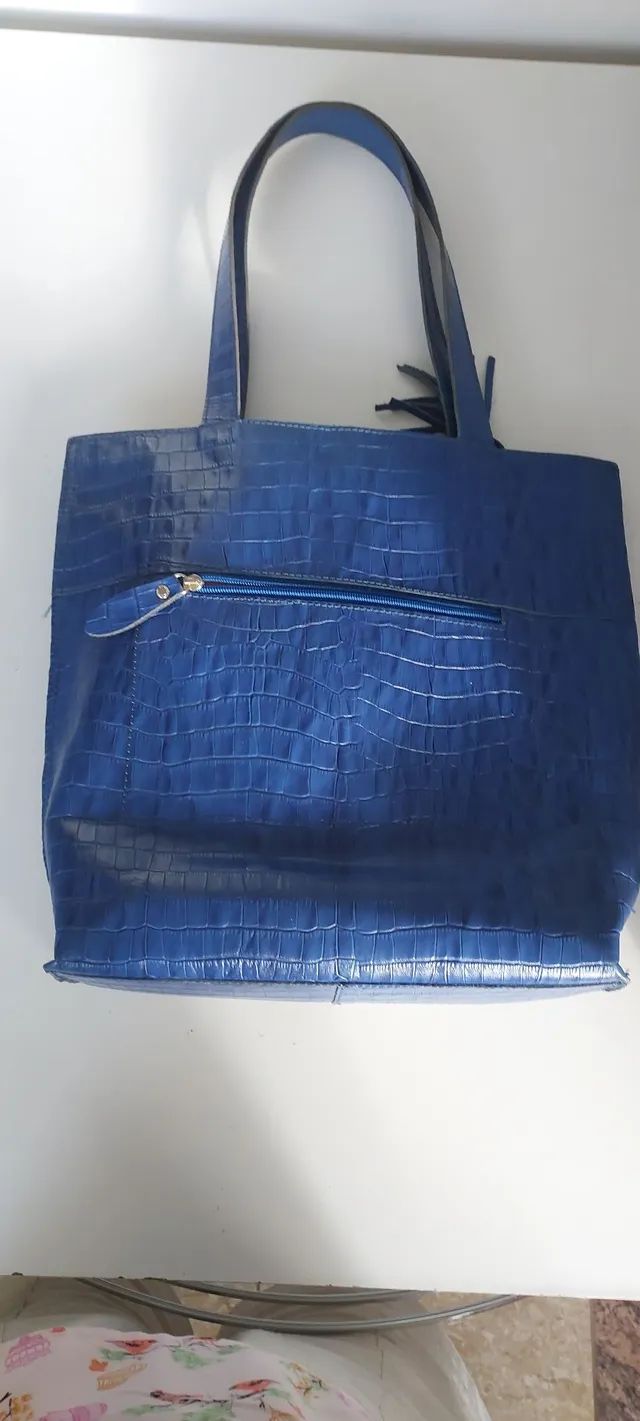 Bolsa de couro azul, marca Arzzon. - Foto 2