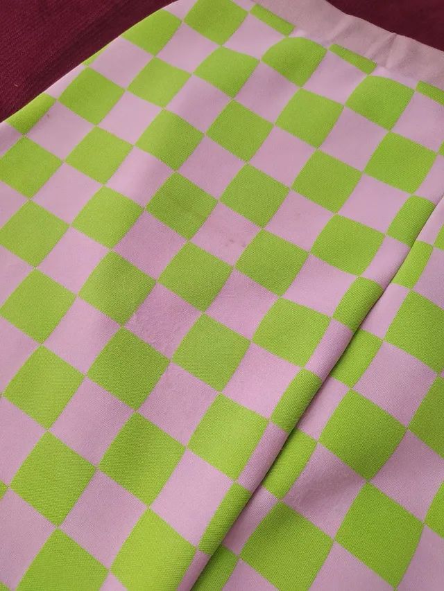 Saia estampada a quadros verde-rosa Blue Steel - Foto 5