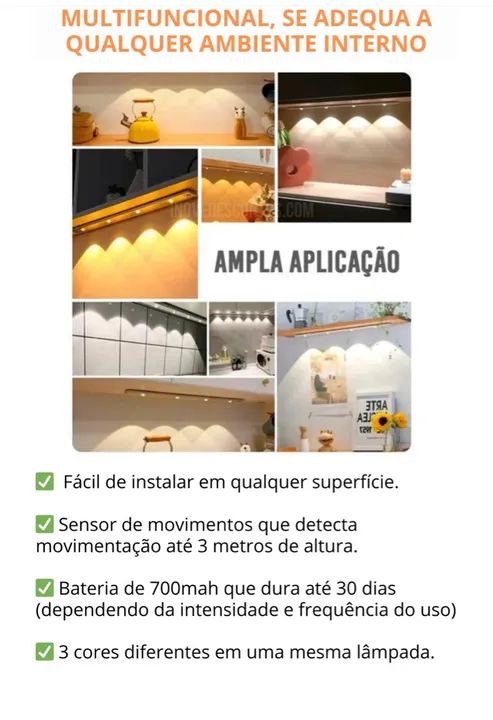 Luminária recarregável, para qualquer ambiente  - Foto 5