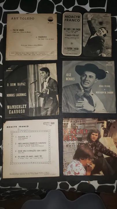 Discos (6) vinil compactos cantores brasileiros - Foto 2