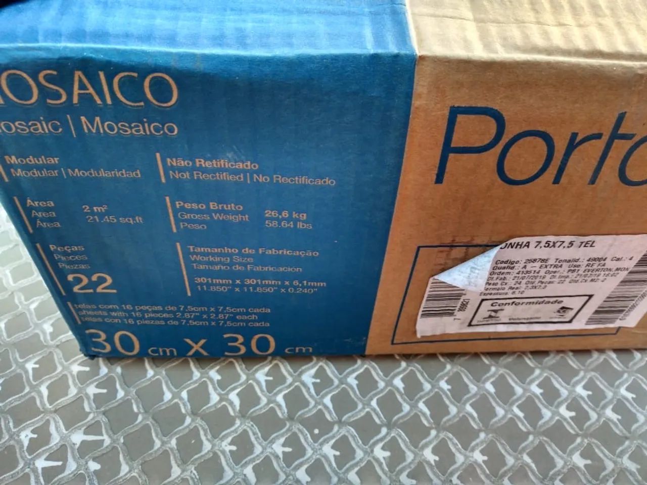 Azulejo azuis 7,5cm x 7,5cm  - Novo - Foto 3