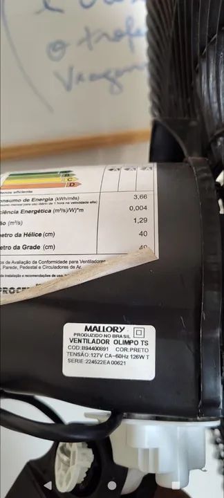 Ventilador de Mesa Mallory - Usado - Foto 3