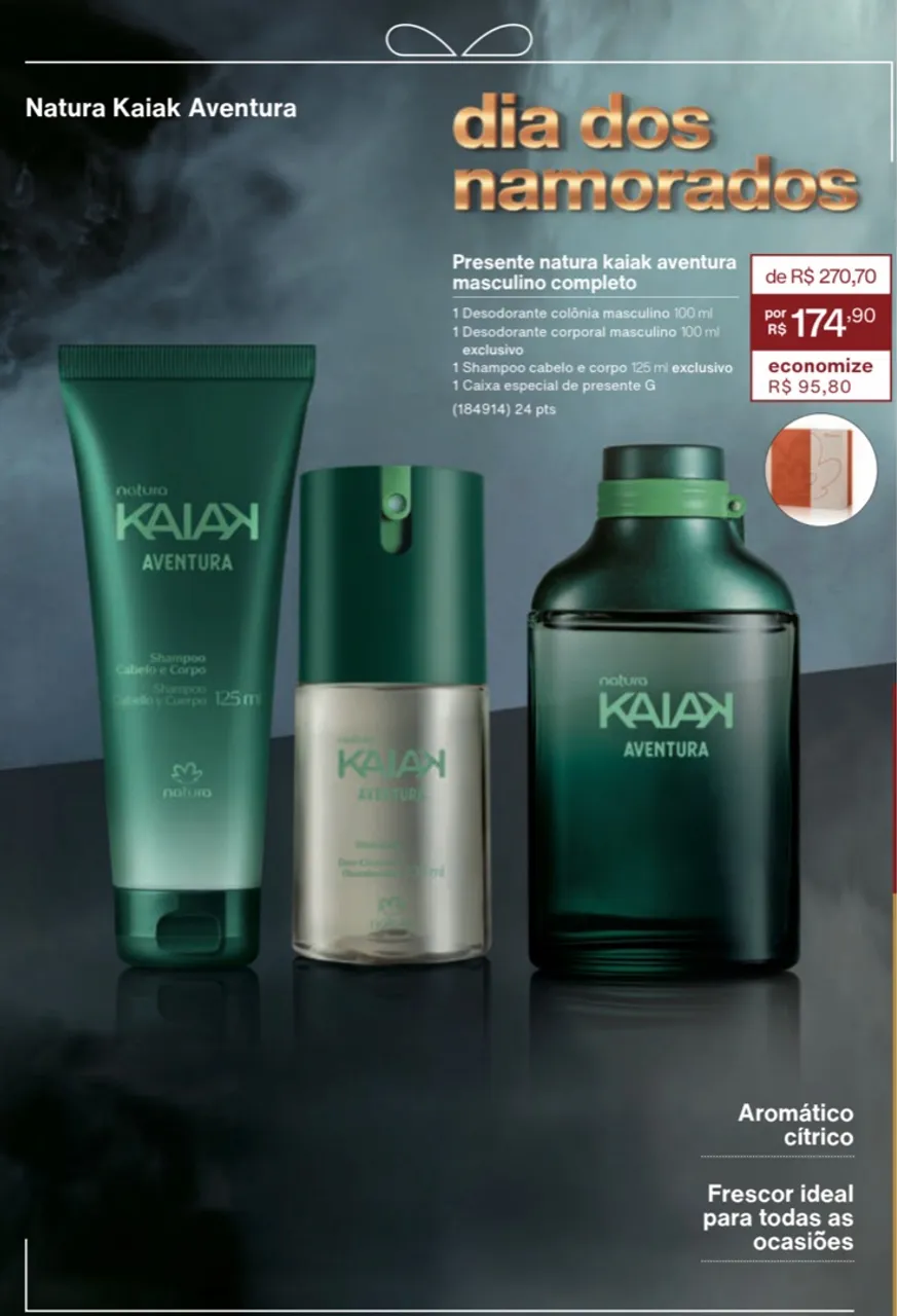 Kit Natura Kaiak Aventura Masculino Completo - 4 itens