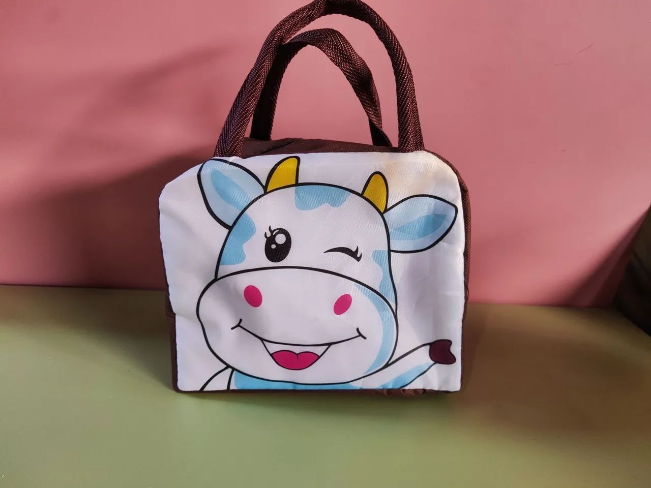 Bolsa tote de ombro HAOLIDA - Bege e Azul - Foto 4